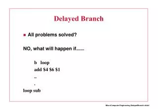 Delayed Branch