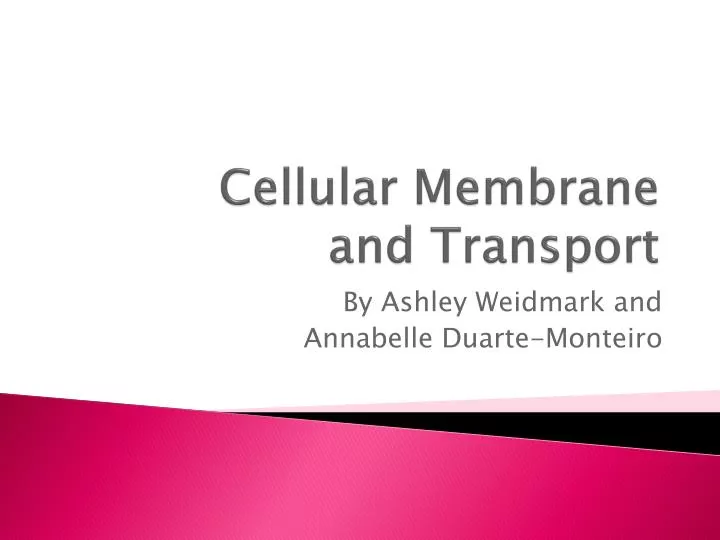 cellular membrane and transport