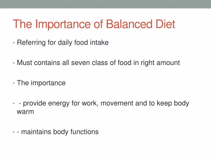 the importance of balanced diet