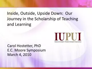 Carol Hostetter, PhD E.C. Moore Symposium March 4, 2010