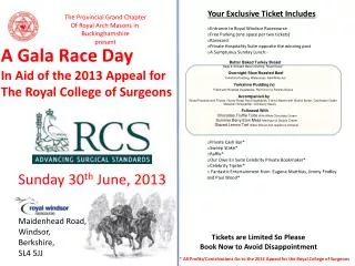 A Gala Race Day In Aid of the 2013 Appeal for The Royal College of Surgeons