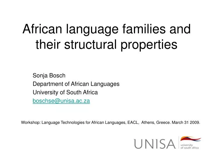 african language families and their structural properties