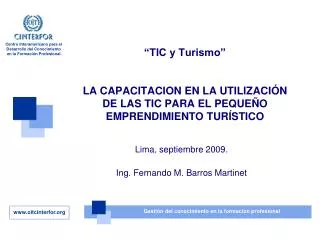 tic y turismo la capacitacion en la utilizaci n de las tic para el peque o emprendimiento tur stico