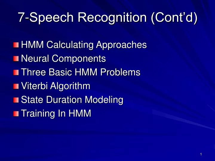 7 speech recognition cont d