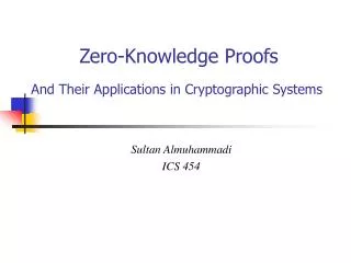 Zero-Knowledge Proofs