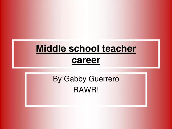 middle school teacher career