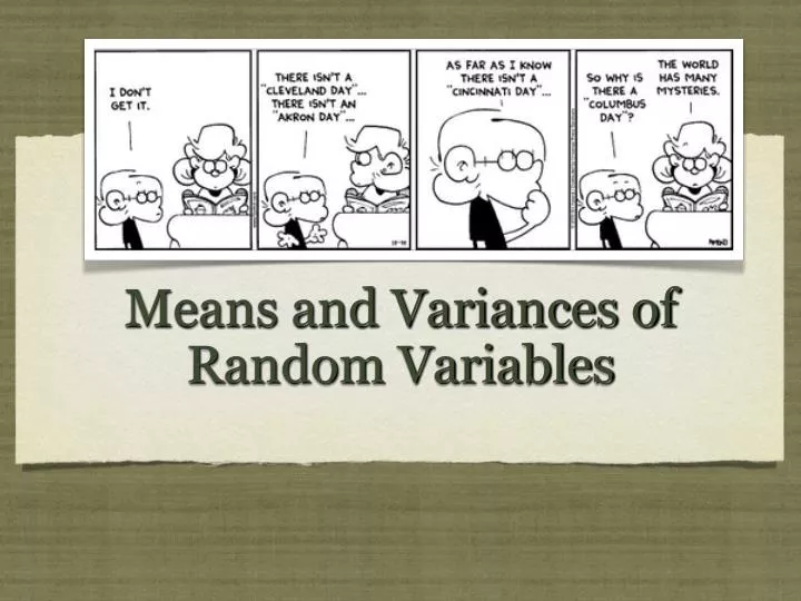 means and variances of random variables
