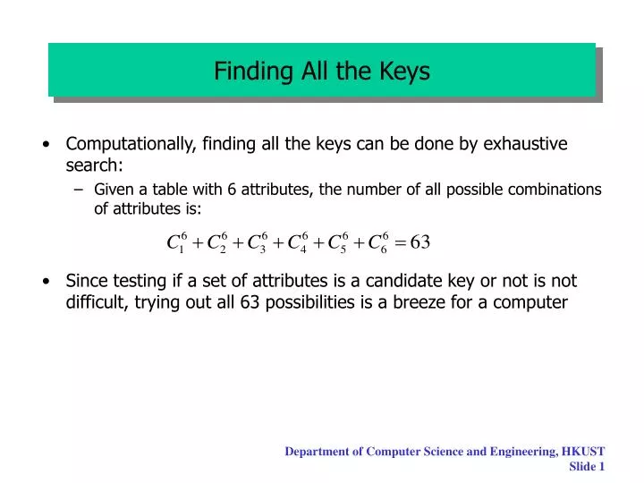 finding all the keys