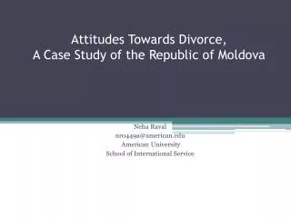 Attitudes Towards Divorce, A Case Study of the Republic of Moldova