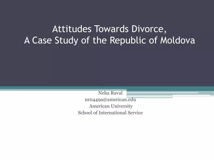 attitudes towards divorce a case study of the republic of moldova