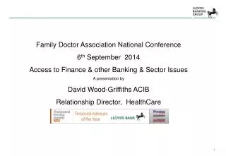 Family Doctor Association National Conference 6 th September 2014