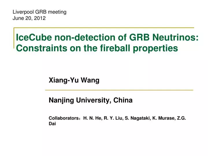 icecube non detection of grb neutrinos constraints on the fireball properties