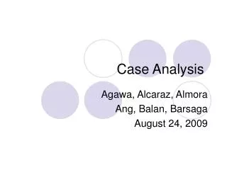 Case Analysis