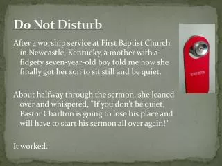 do not disturb