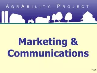 Marketing &amp; Communications
