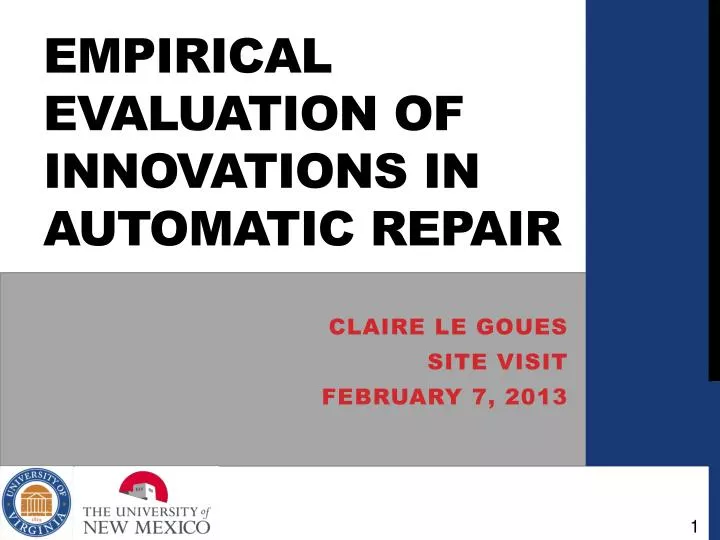 empirical evaluation of innovations in automatic repair