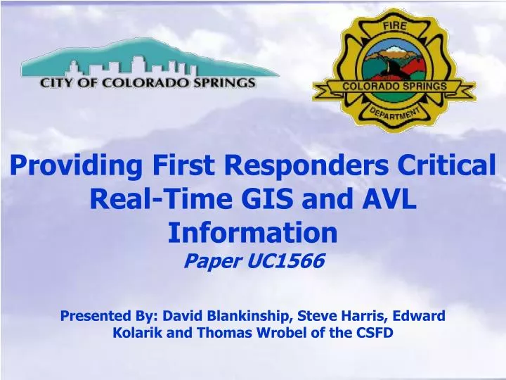 providing first responders critical real time gis and avl information paper uc1566