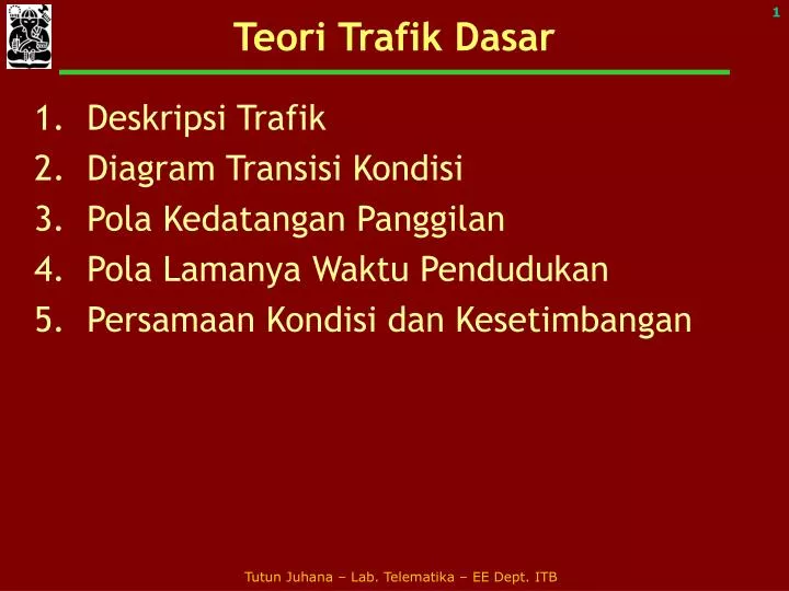 teori trafik dasar