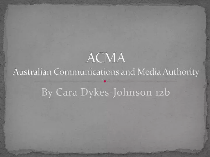 acma australian communications and media authority
