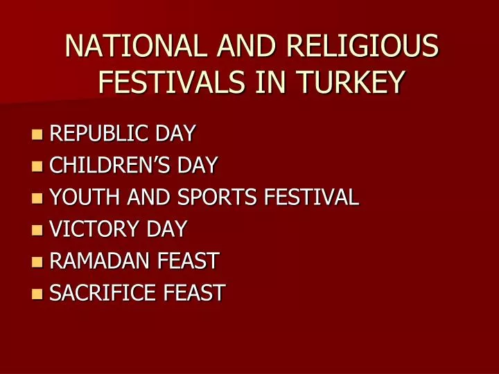 national and religious festivals in turkey