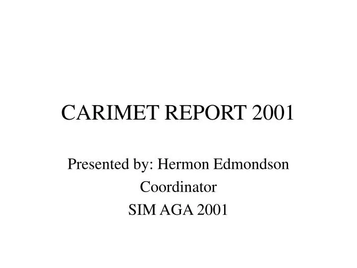 carimet report 2001