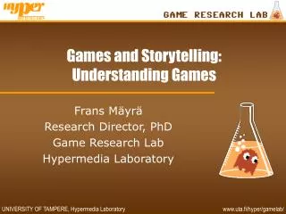 Games and Storytelling: Understanding Games