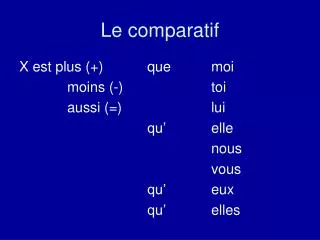 le comparatif