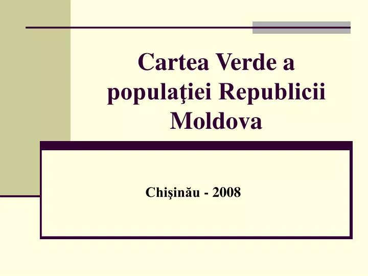 cartea verde a popula iei republicii moldova