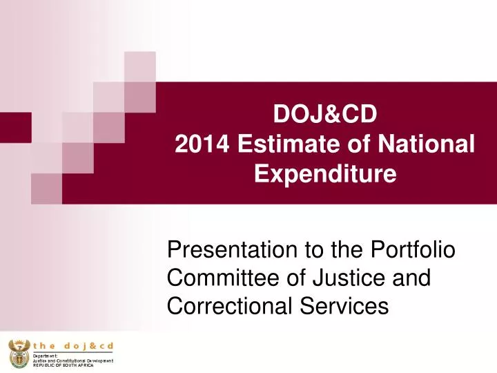 doj cd 2014 estimate of national expenditure