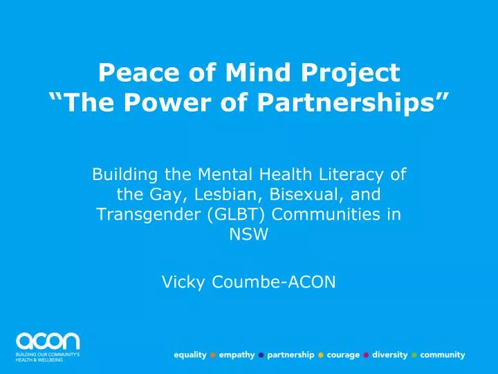 peace of mind project the power of partnerships