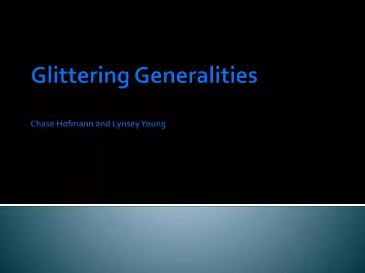 glittering generalities chase hofmann and lynsey young