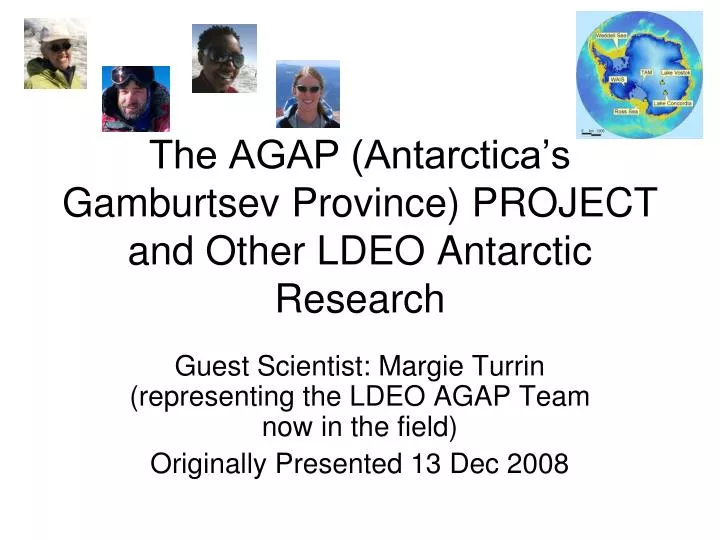 the agap antarctica s gamburtsev province project and other ldeo antarctic research