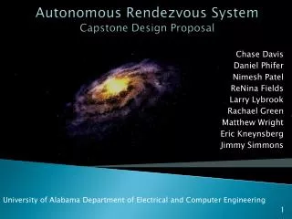 Autonomous Rendezvous System Capstone Design Proposal