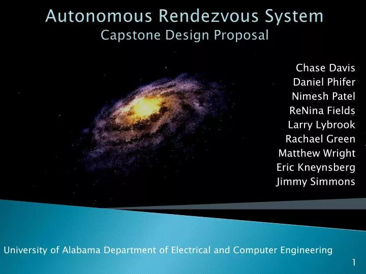 autonomous rendezvous system capstone design proposal