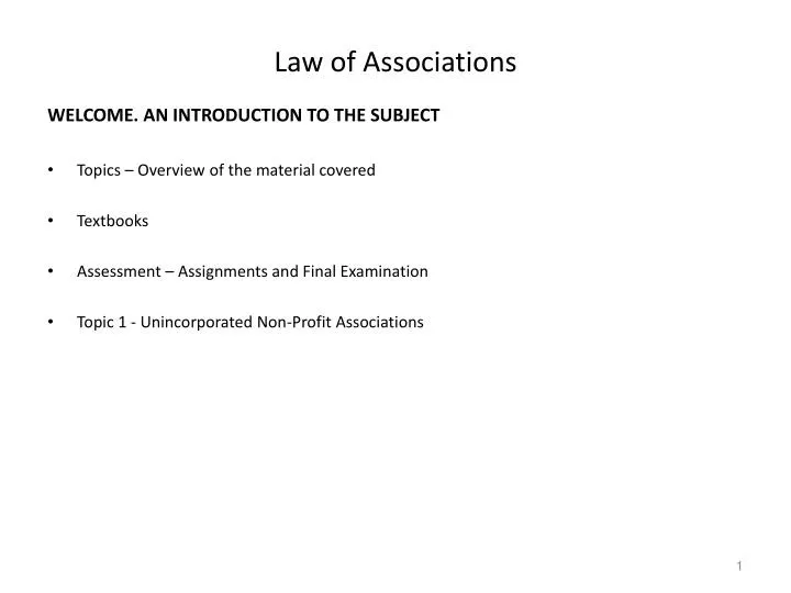 law of associations