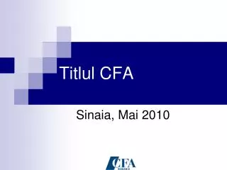 titlul cfa