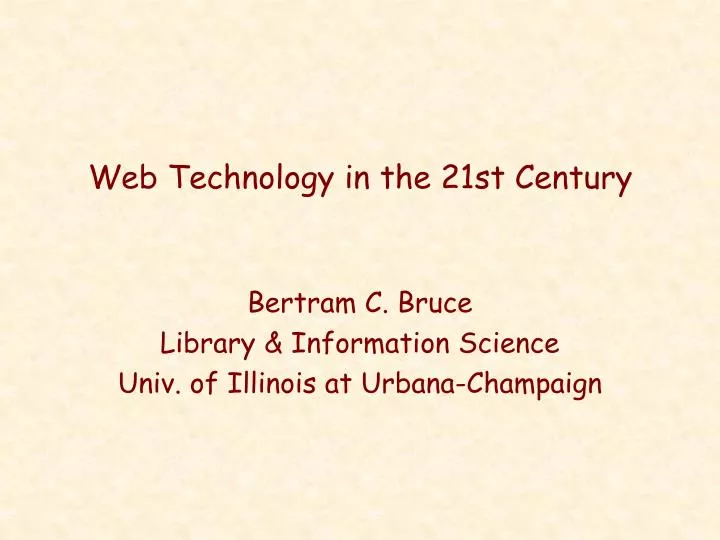 web technology in the 21st century