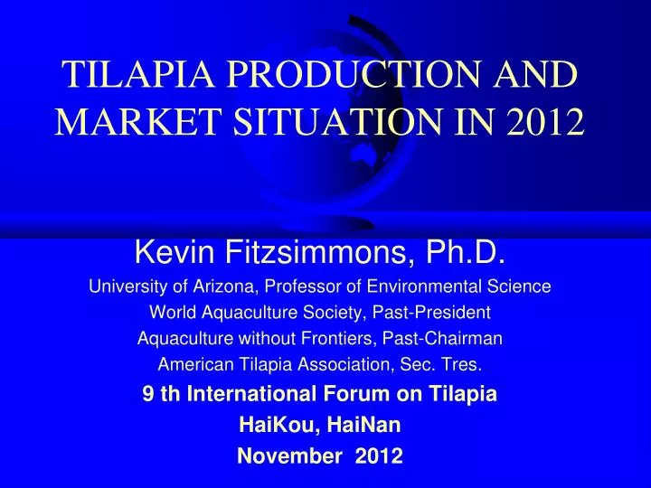 tilapia production and market situation in 2012