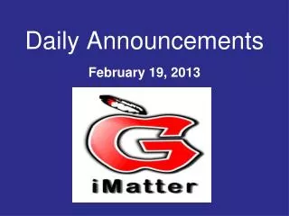 Daily Announcements