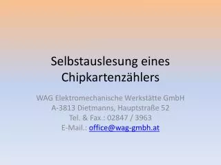 selbstauslesung eines chipkartenz hlers