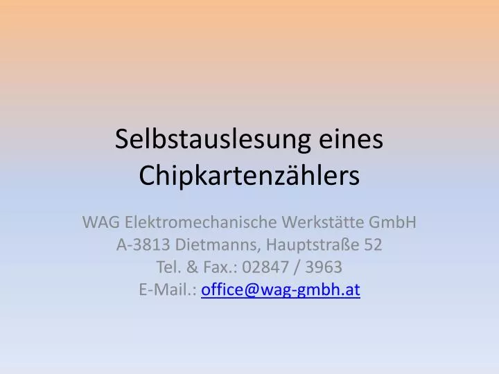 selbstauslesung eines chipkartenz hlers