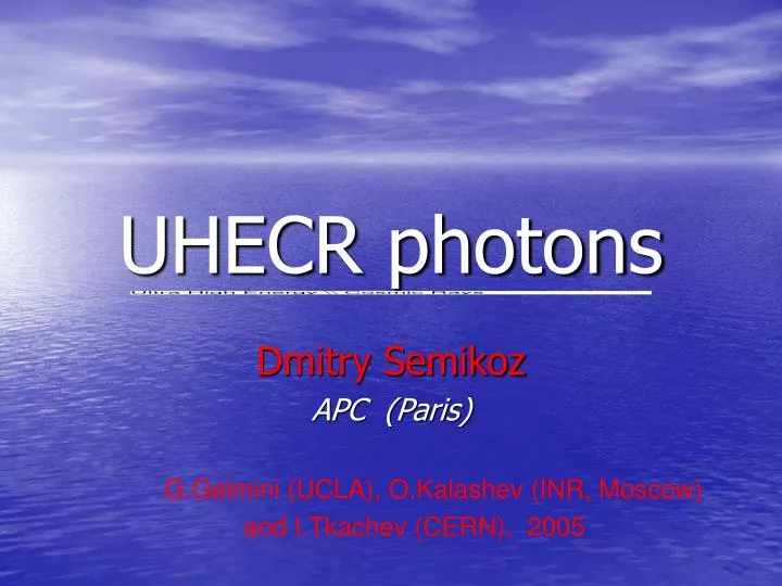 uhecr photons