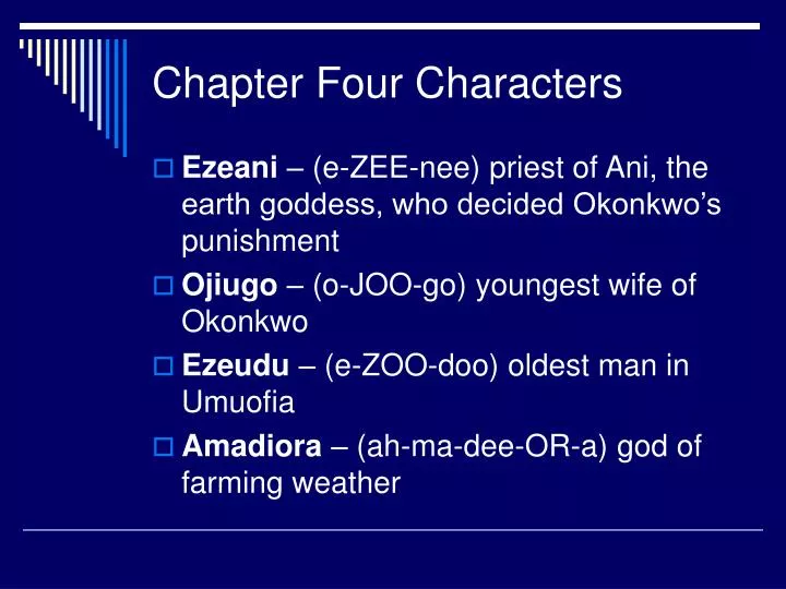 chapter four characters