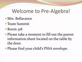 Welcome to Pre-Algebra!