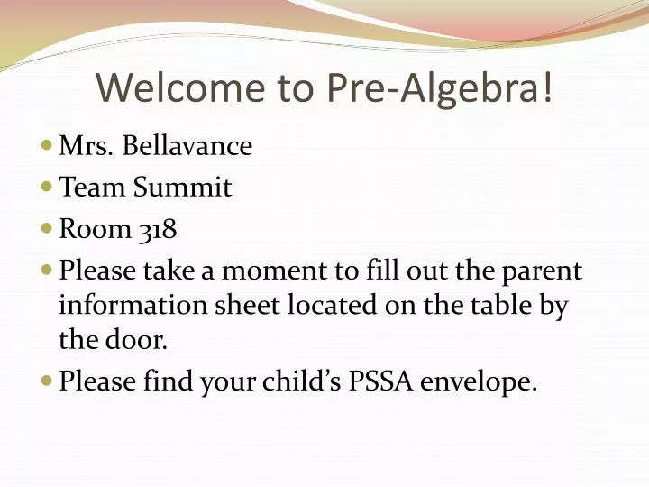 welcome to pre algebra