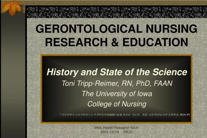 gerontological nursing research education