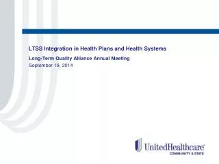 LTSS Integration in Health Plans and Health Systems