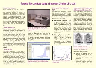 Particle Size Analysis using a Beckman Coulter LS13 320