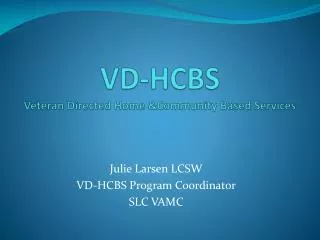 VD-HCBS Veteran Directed Home &amp;Community Based Services