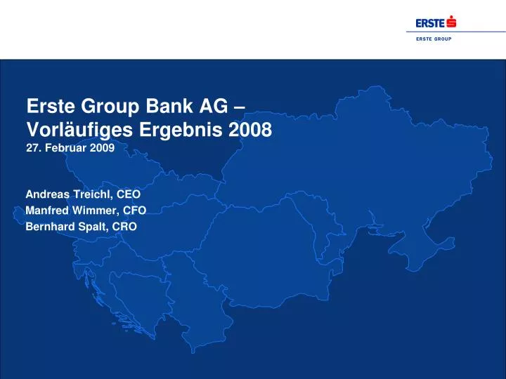erste group bank ag vorl ufiges ergebnis 2008 27 februar 2009